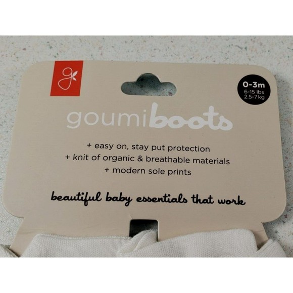 Goumikids Soft Stay On Baby Boots Infant Booties Shoes, 0-3M Floral Print White - Picture 3 of 11